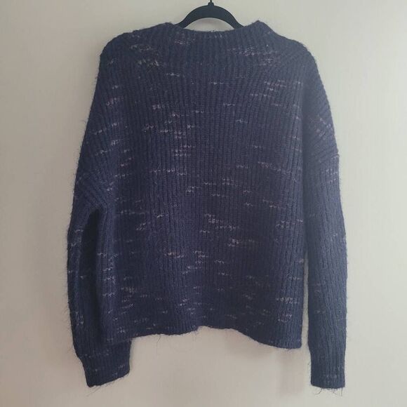 Anthropologie Varley albion dalmation knit cropped balloon sleeve sweater oversi - Picture 2 of 11